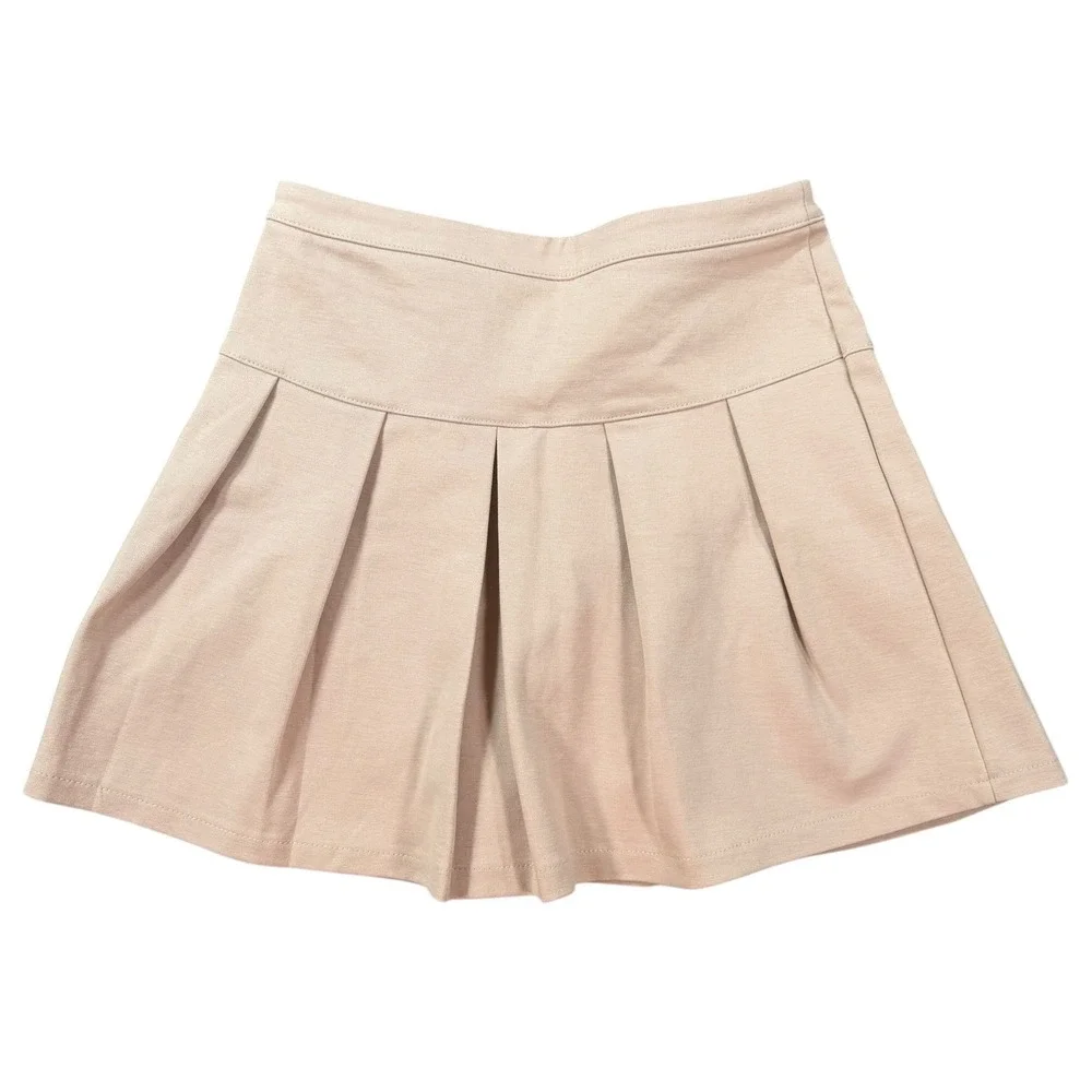 Gap Kids Girls Pleated Skort Tan Uniform Stretch Skirt Size L (10)